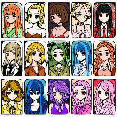 girls that look diffrent anime