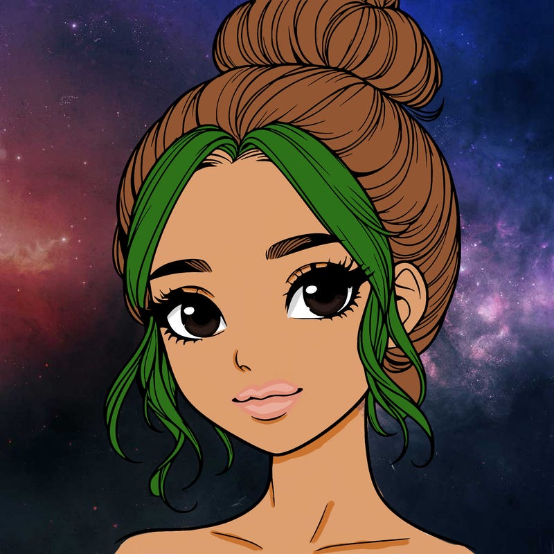 realistic pretty girl with hair in bun
