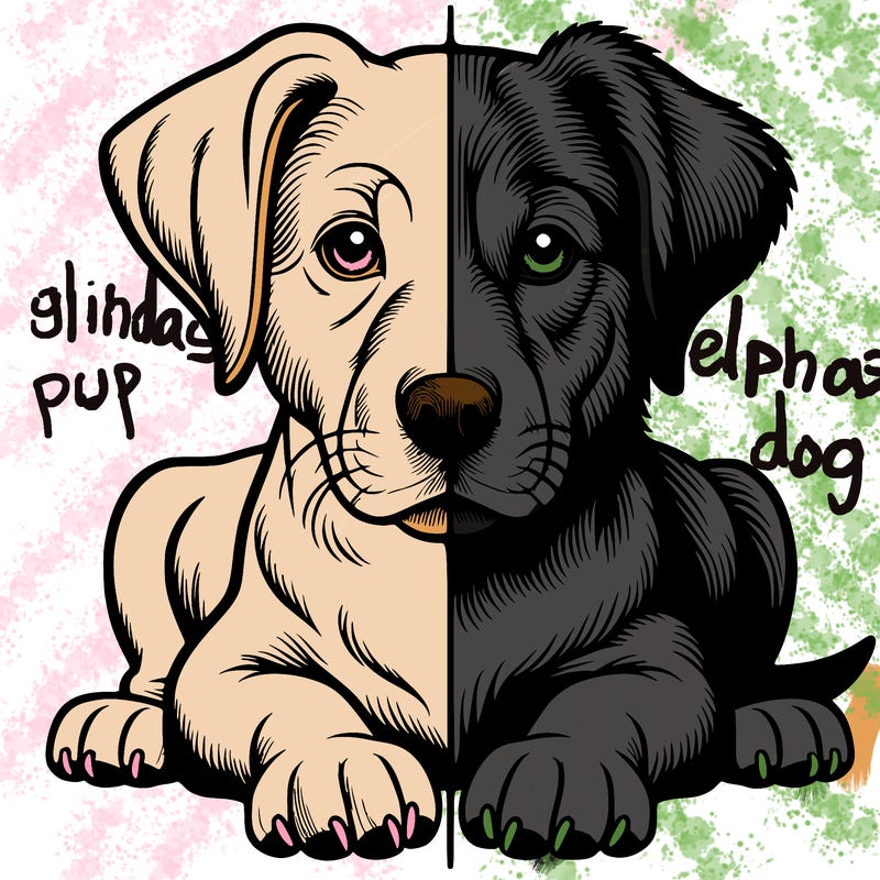realistic dog split picture