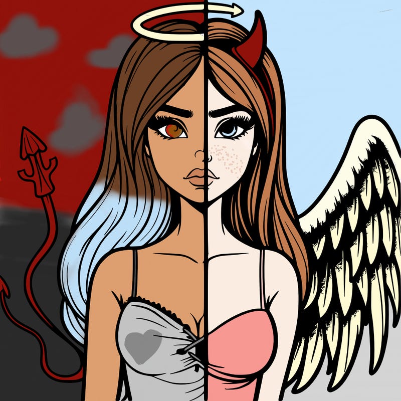 devil vs angel realistic girl
