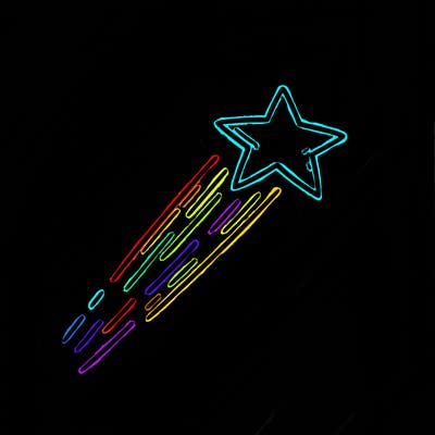 a shooting star in the sky