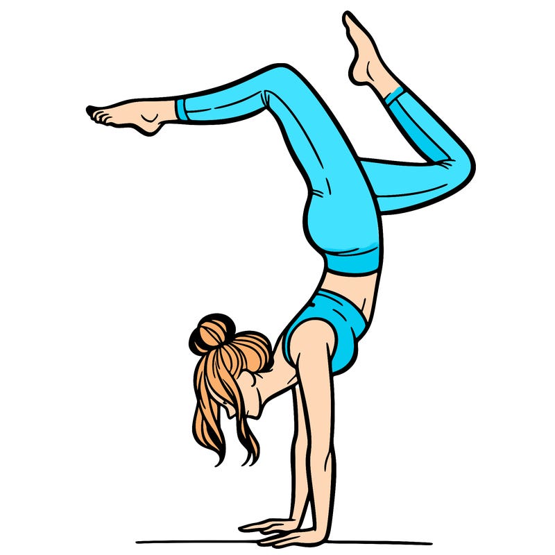 a woman doing a handstand