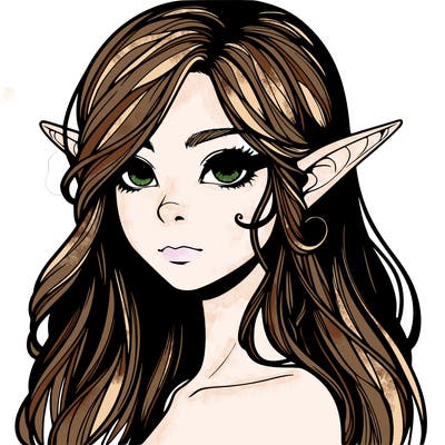 elf girl realistic dark fantasy