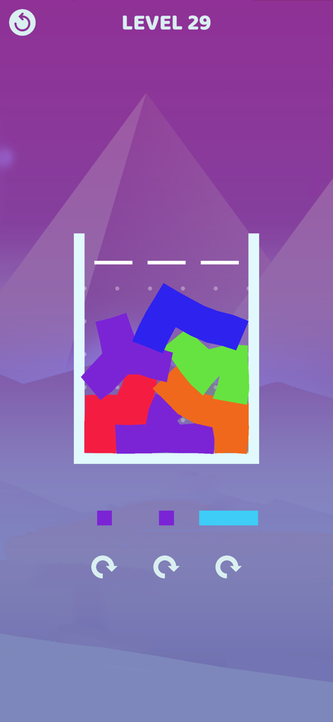 Jelly Fill - Formas gelatinosas coloridas preenchendo um recipiente no jogo de quebra-cabeça Jelly Fill.