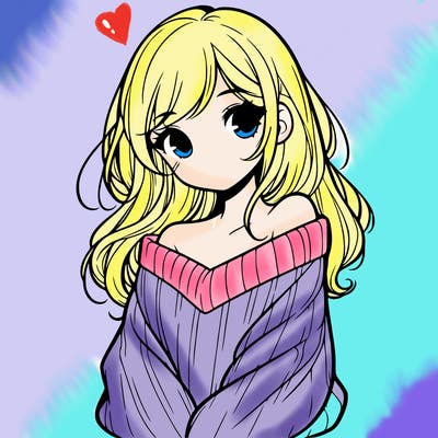 shy pretty girl wearing a sweater that is falling off one shoulder portrait