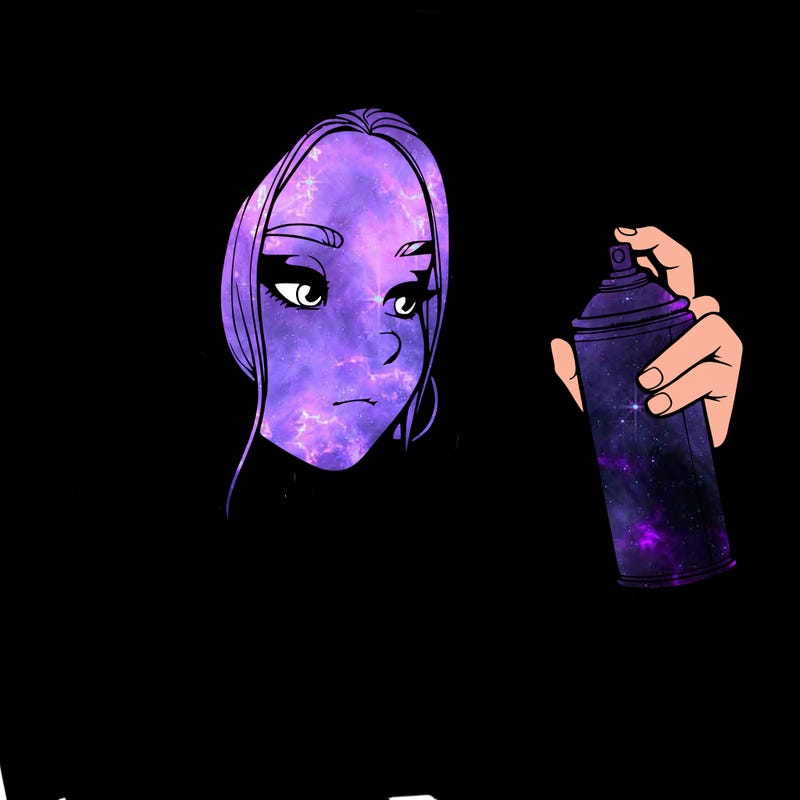 a realistic girl, spray painting