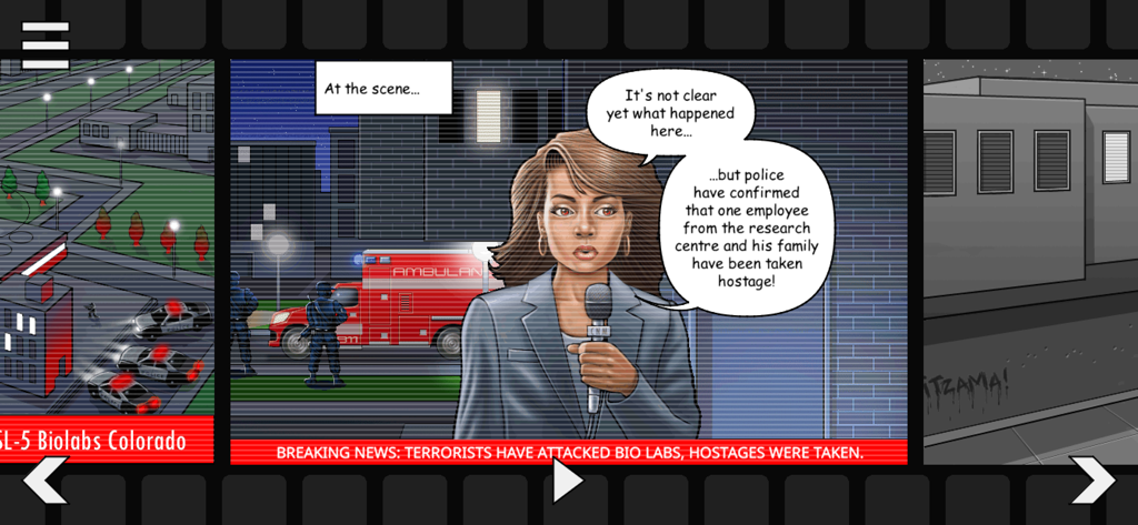 Retro Commander - Retro Commander comic style story campaign screen