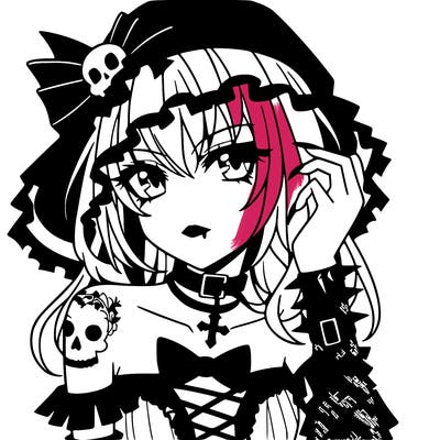 goth anime girl