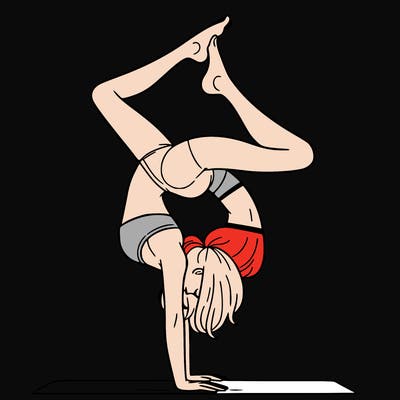 a woman doing a handstand