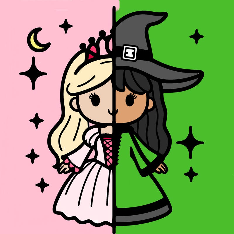split princess and witch
