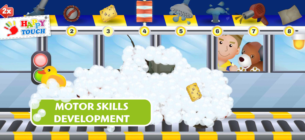 Car-Wash by Happytouch® - 子供向け教育的洗車ゲーム。泡とスポンジを使った運動能力開発アクティビティ。