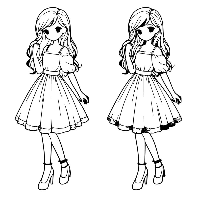 realistic girl in dress