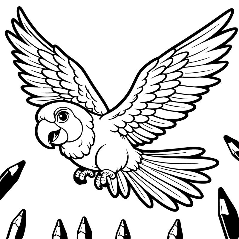 parrot flying in the air