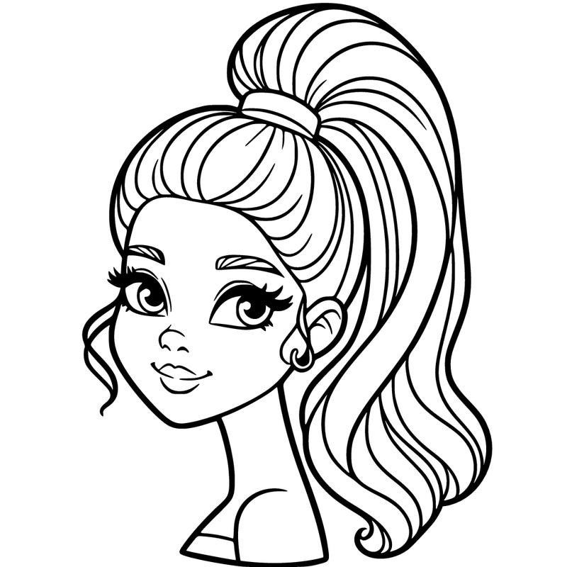 woman with a high ponytail