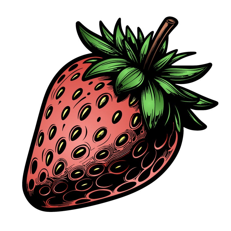 realistic strawberry