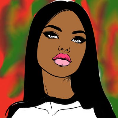 realistic woman with full lips