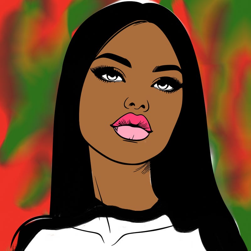 realistic woman with full lips