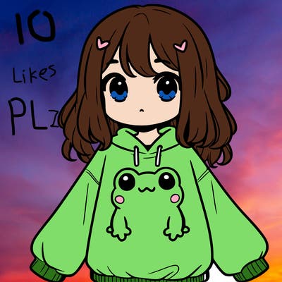 girl wearing frogging sweatshirt