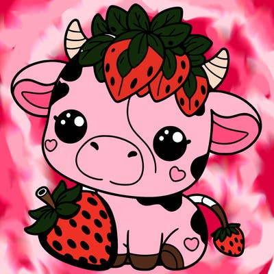 cute strawberry cow