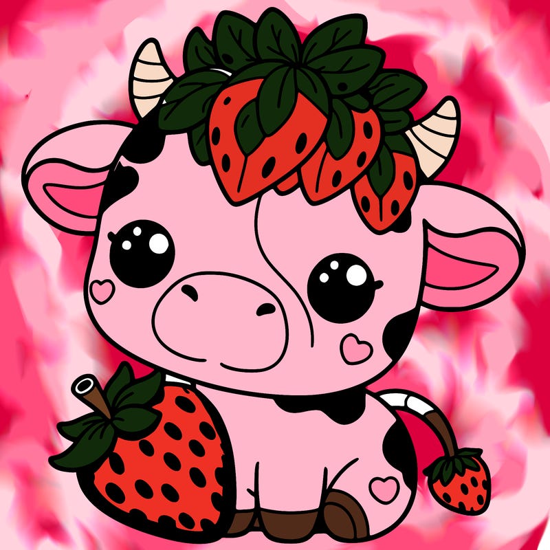 cute strawberry cow
