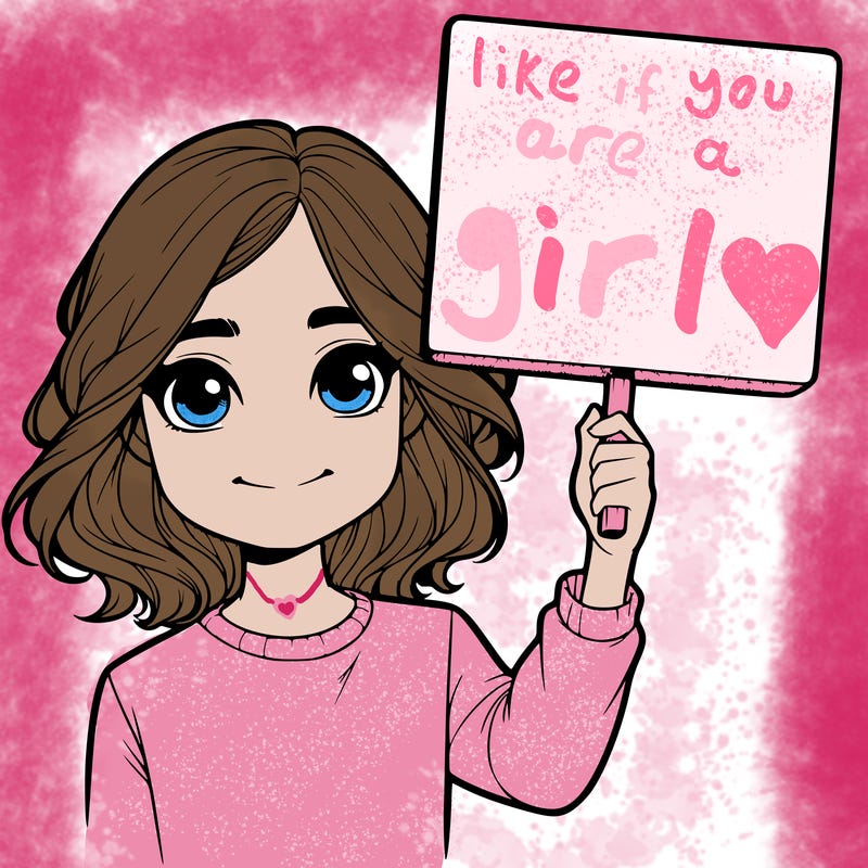 realistic girl holding up a sign