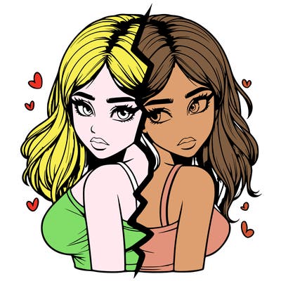 realistic girl split