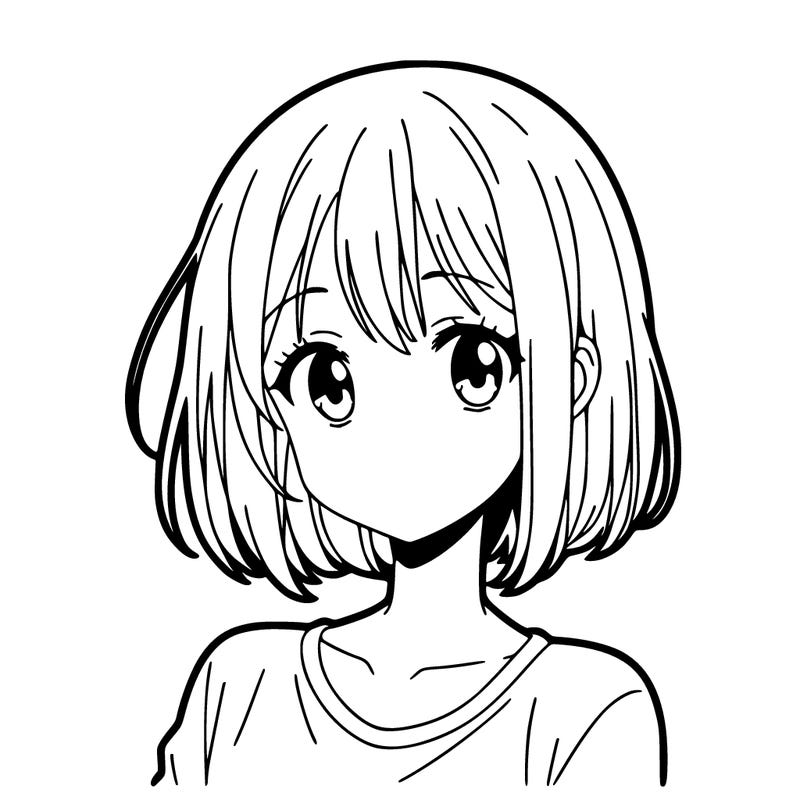 one anime girl with short hair