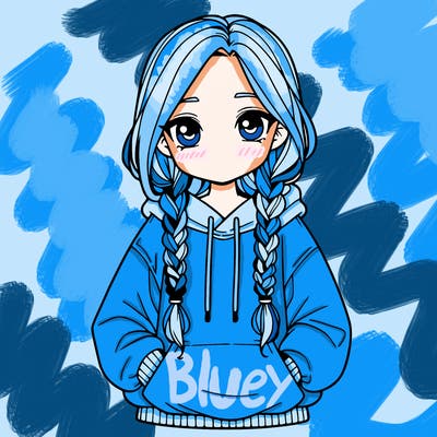 a realistic girl with a oversized hoodie and she has braids