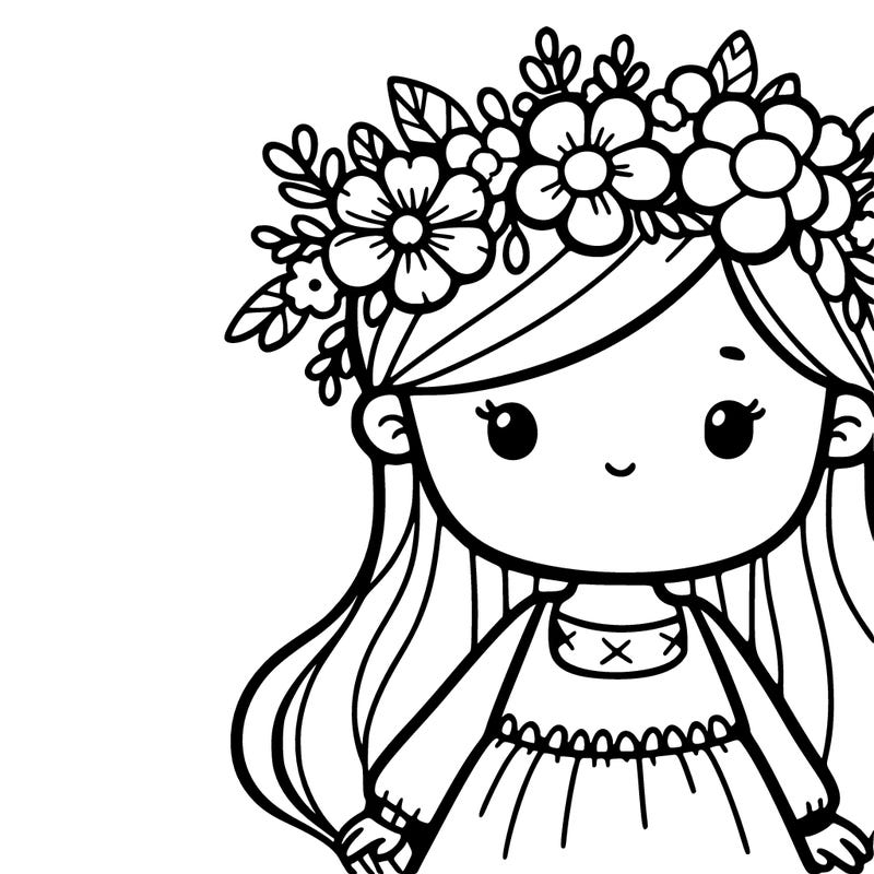 girl with flowers crown