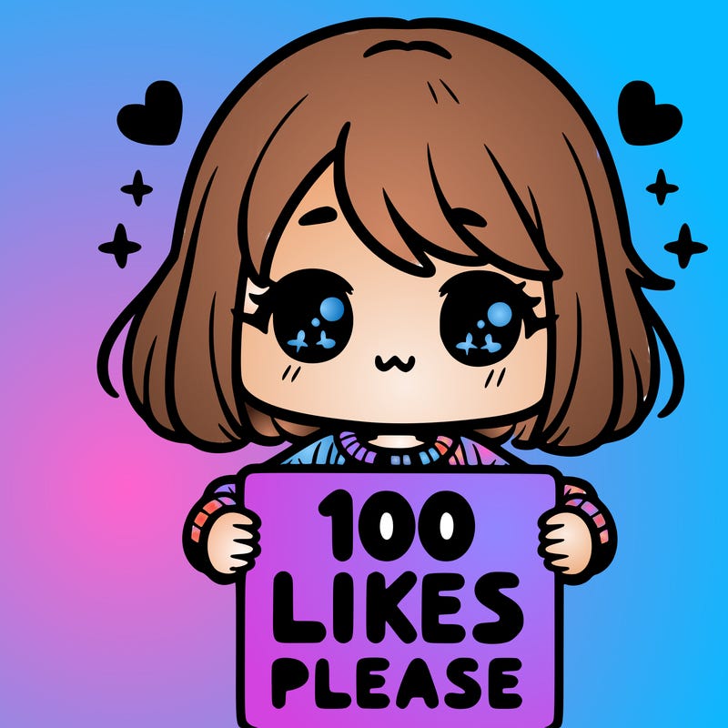 cute girl holding a sign saying 100 likes please