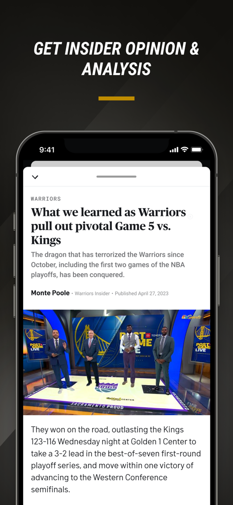 NBC Sports Bay Area & CA - Warriors vs Kings insider analysis article on the NBC Sports Bay Area app
