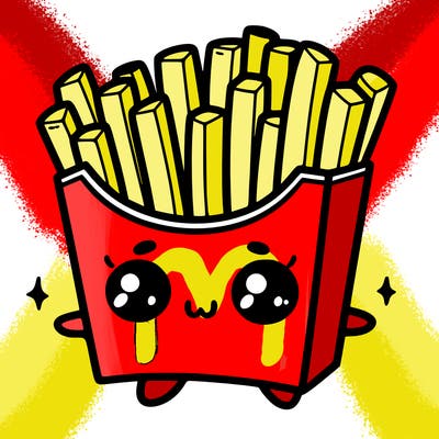 a cute. french fries