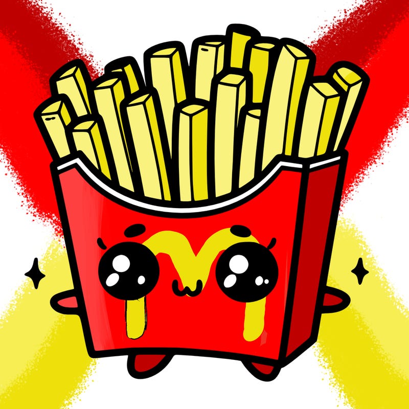 a cute. french fries