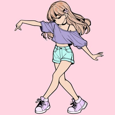 realistic girl danceing