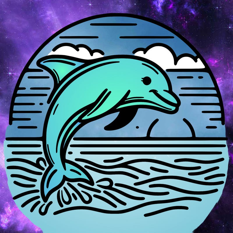 dolphin in a sunset