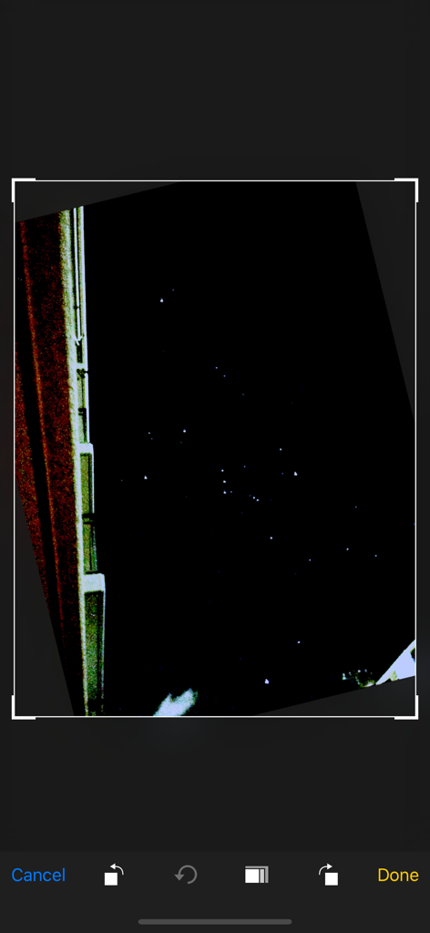 Starry sky Camera - Screenshot of a night sky photo being edited within the Starry sky Camera app interface