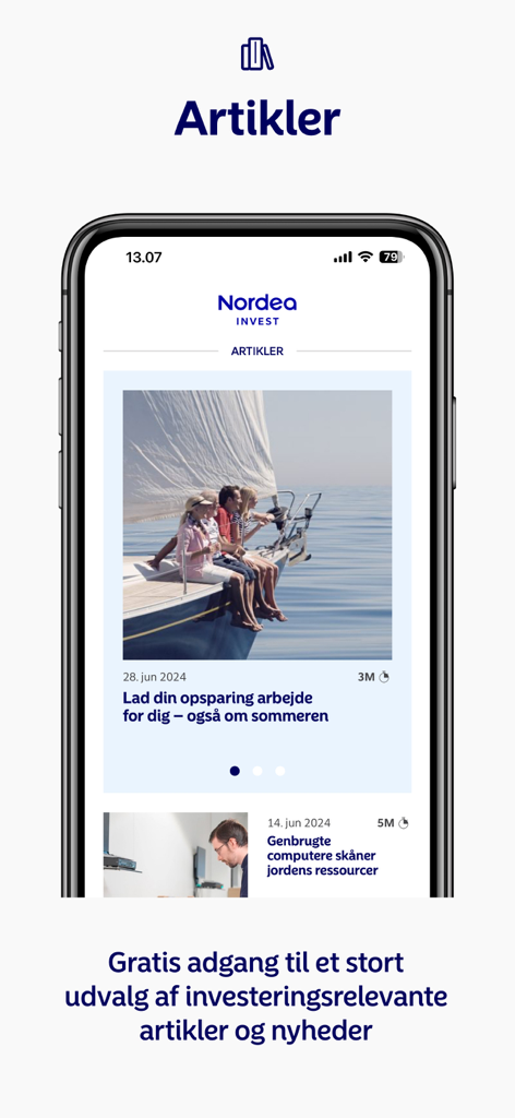 A smartphone screen displaying financial news and investment articles in the MyFunds app