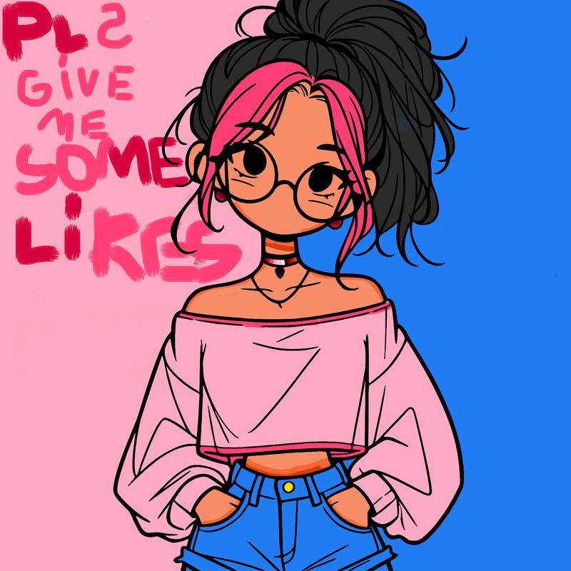 girl with a messy ponytail glasses a baggy crop top and jean shorts