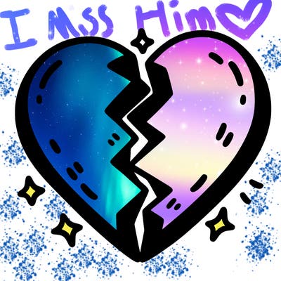 split in half heart