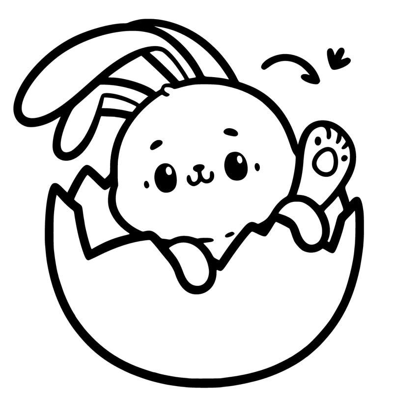 baby bunny popping out of an egg