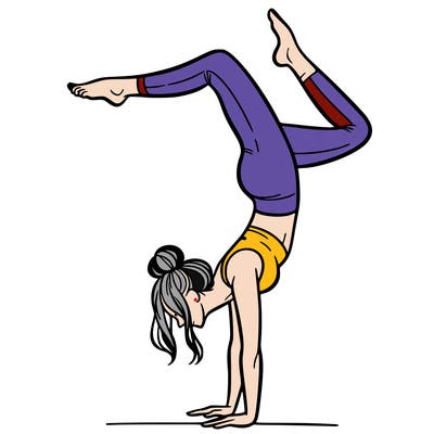 a woman doing a handstand