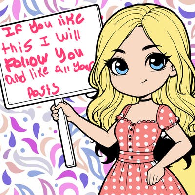 realistic girl holding blank sign