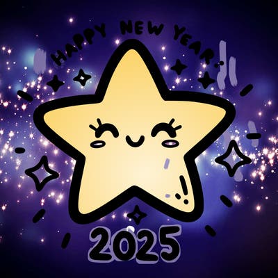 happy new year 2025 star wish