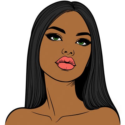 realistic woman with full lips