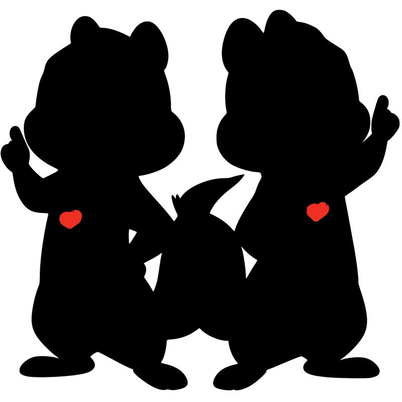 two tamias standing up split realistic