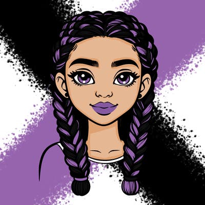 realistic girl with braids