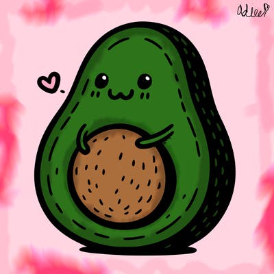 an avocado hugging an avocado