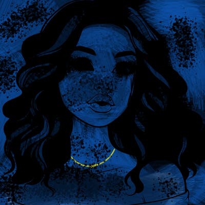 realistic girl with wavy hair and lips