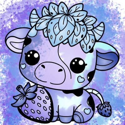 cute strawberry cow