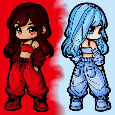 girl in crop top and baggy pants